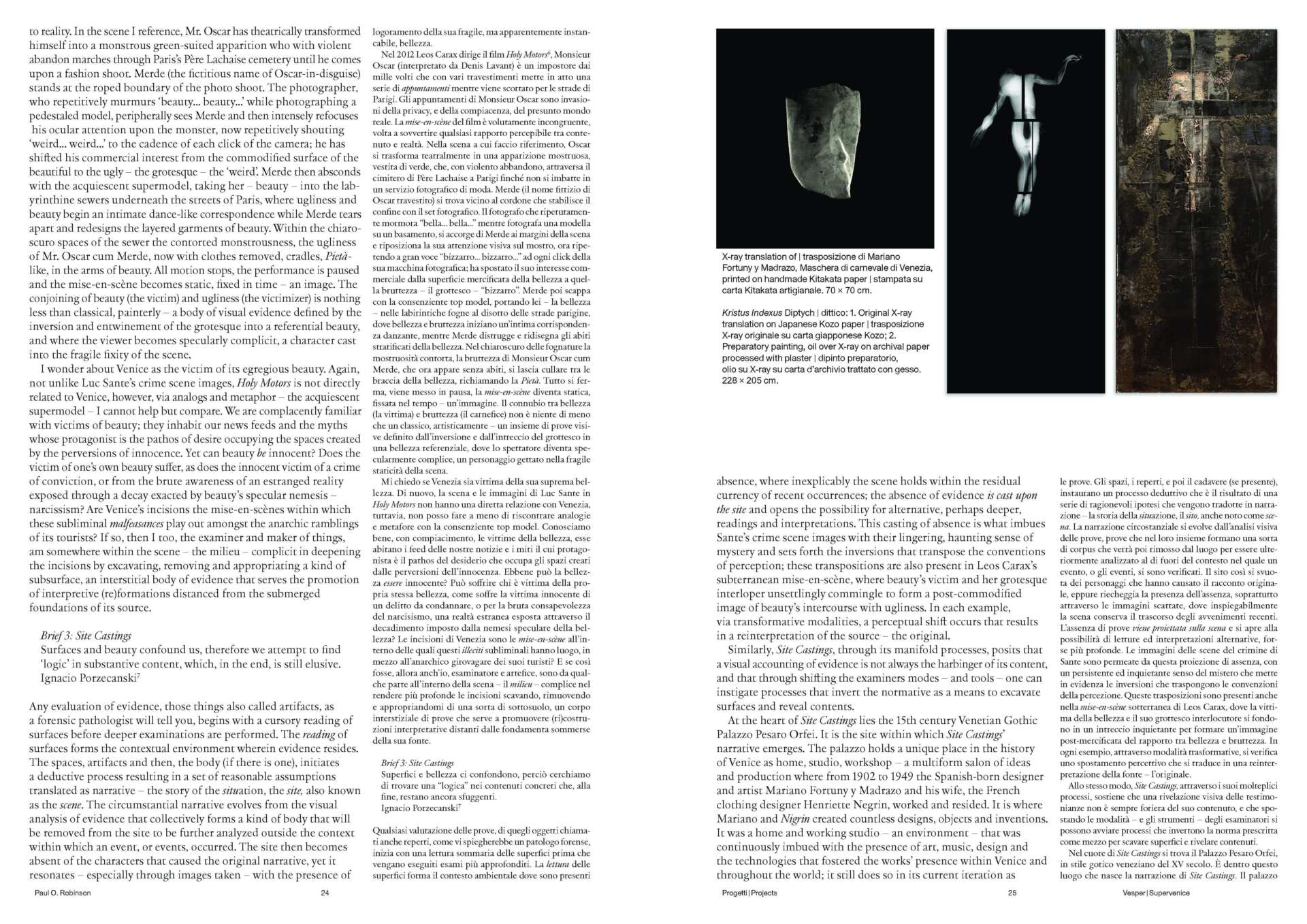 "SITE CASTINGS" IN VESPER, EDITION 1, SUPERVENICE